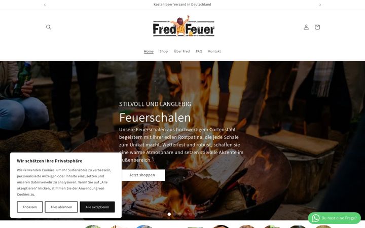 Ekrānuzņēmums no fredfeuer.de