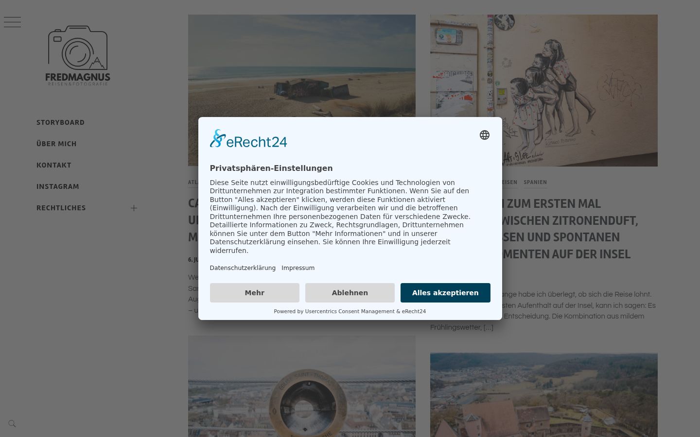 Capture d'écran de la bannière de consentement affichée avant toute interaction