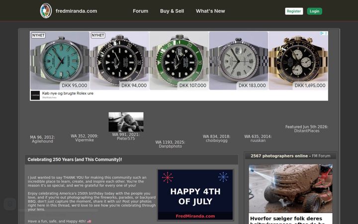 Screenshot of fredmiranda.com