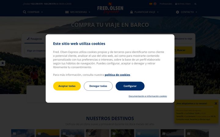 Screenshot of fredolsen.es