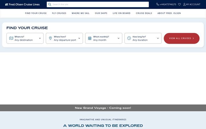 Screenshot of fredolsencruises.com