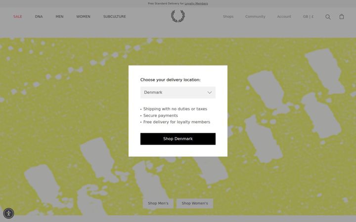 Snímek obrazovky fredperry.com