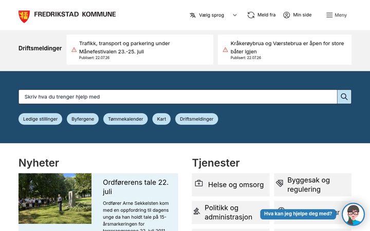 Screenshot of fredrikstad.kommune.no