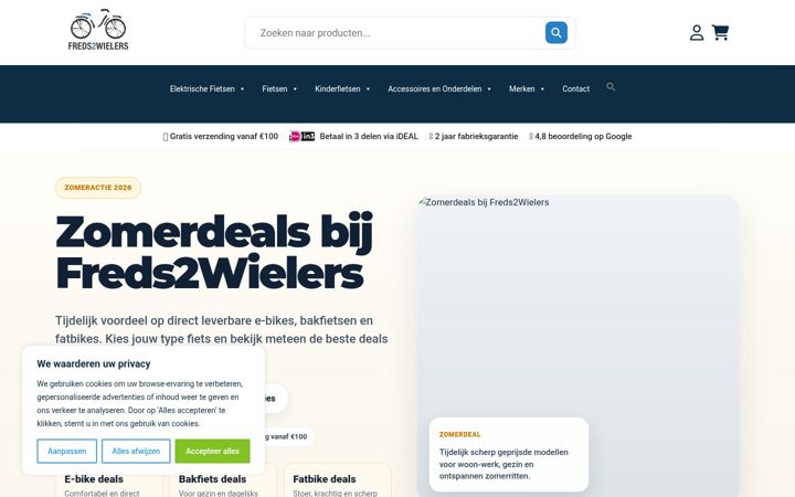 Screenshot of freds2wielers.nl