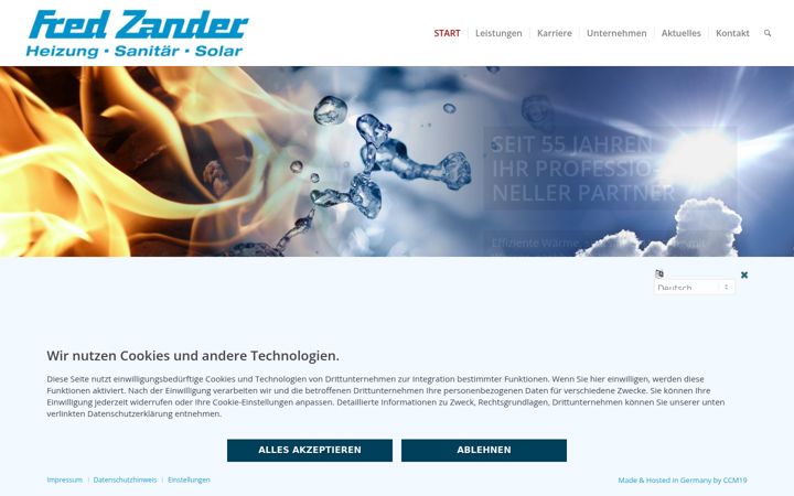 Screenshot of fredzandergmbh.de