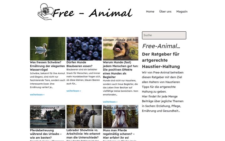 Screenshot of free-animal.de