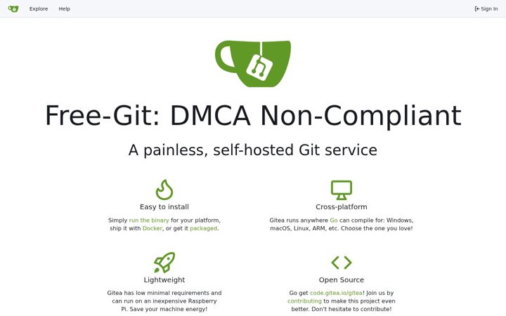 Screenshot von free-git.org