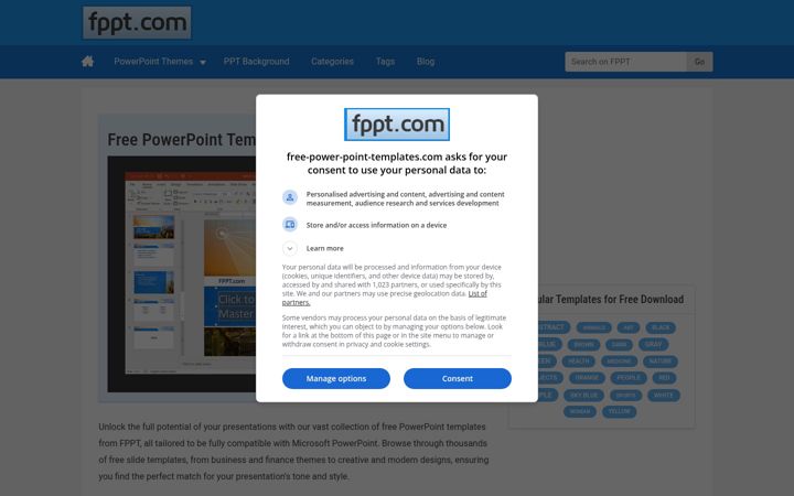 Screenshot of free-power-point-templates.com
