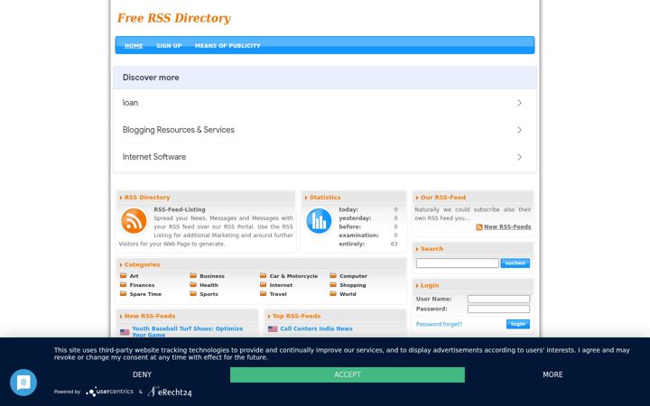 Screenshot of free-rss.com