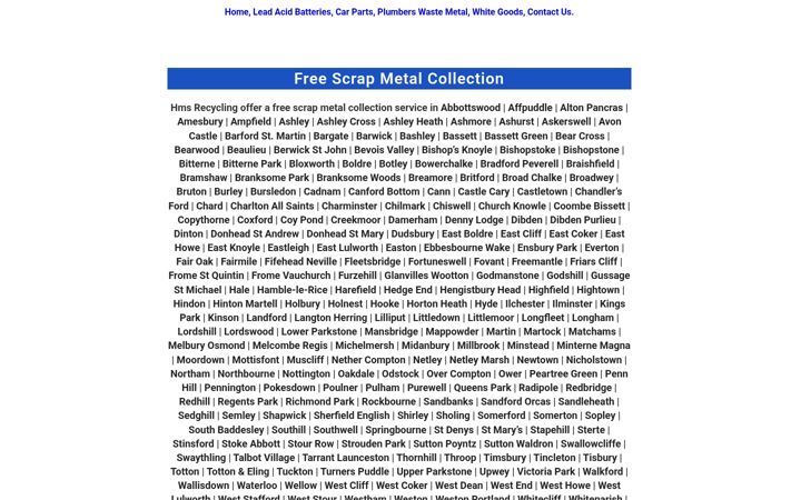Screenshot of free-scrapmetalcollection.com
