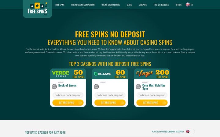 Screenshot of free-spins.net
