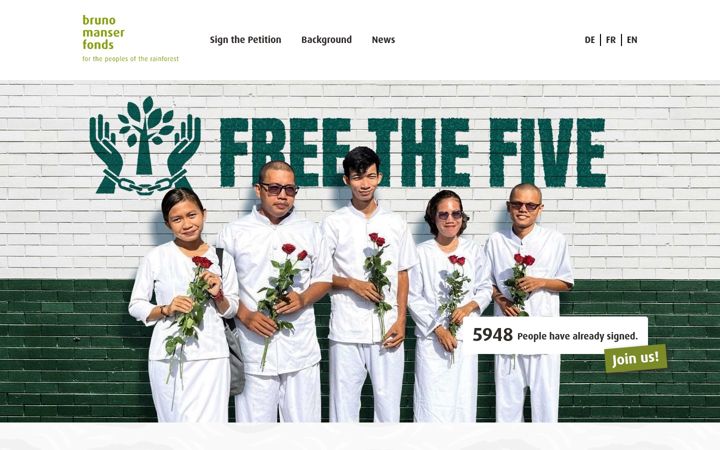 Screenshot of free-the-five.org
