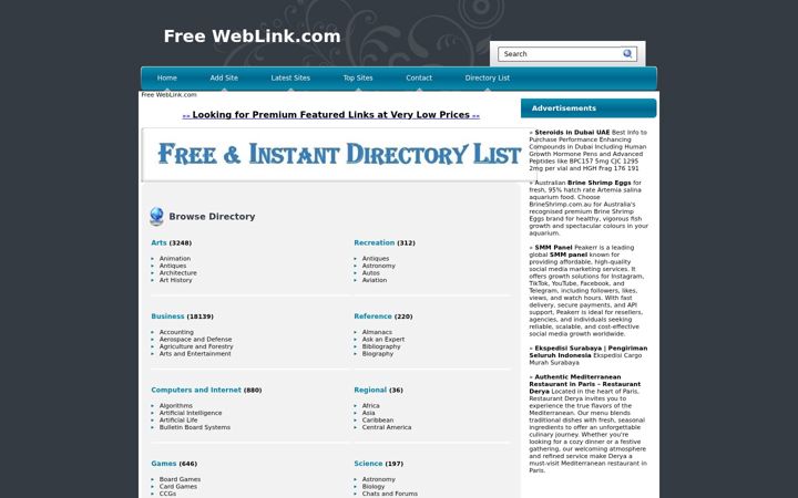 Screenshot of free-weblink.com