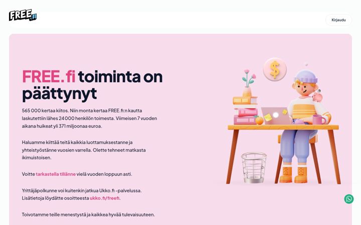 Snimka zaslona za free.fi