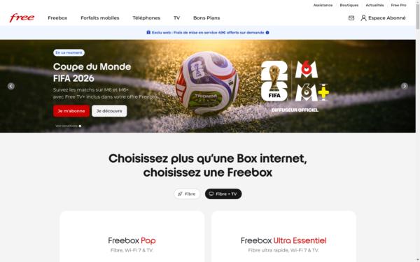 Screenshot of free.fr
