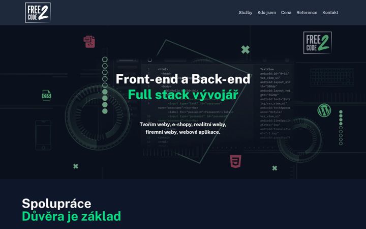 Screenshot of free2code.cz