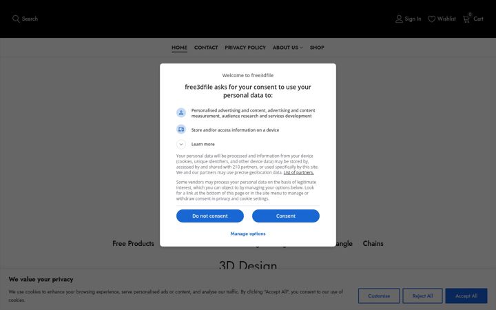 Screenshot of free3dfile.com