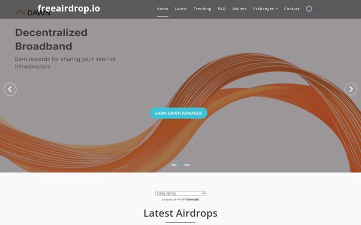 Ekraanipilt saidist freeairdrop.io