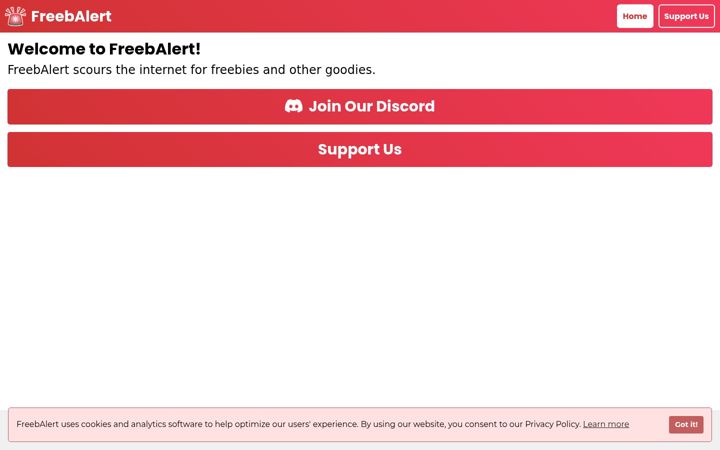 Screenshot of freebalert.com