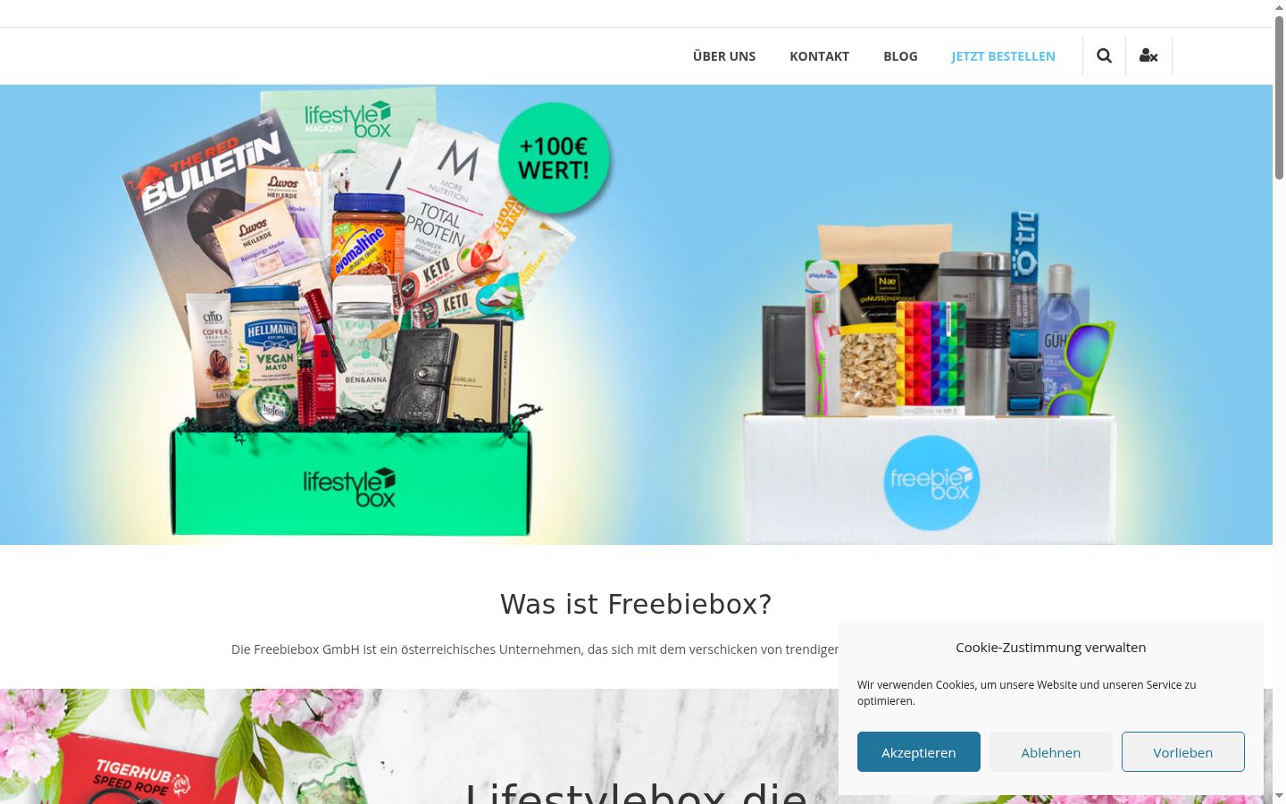 Screenshot des Einwilligungsbanners vor jeglicher Interaktion