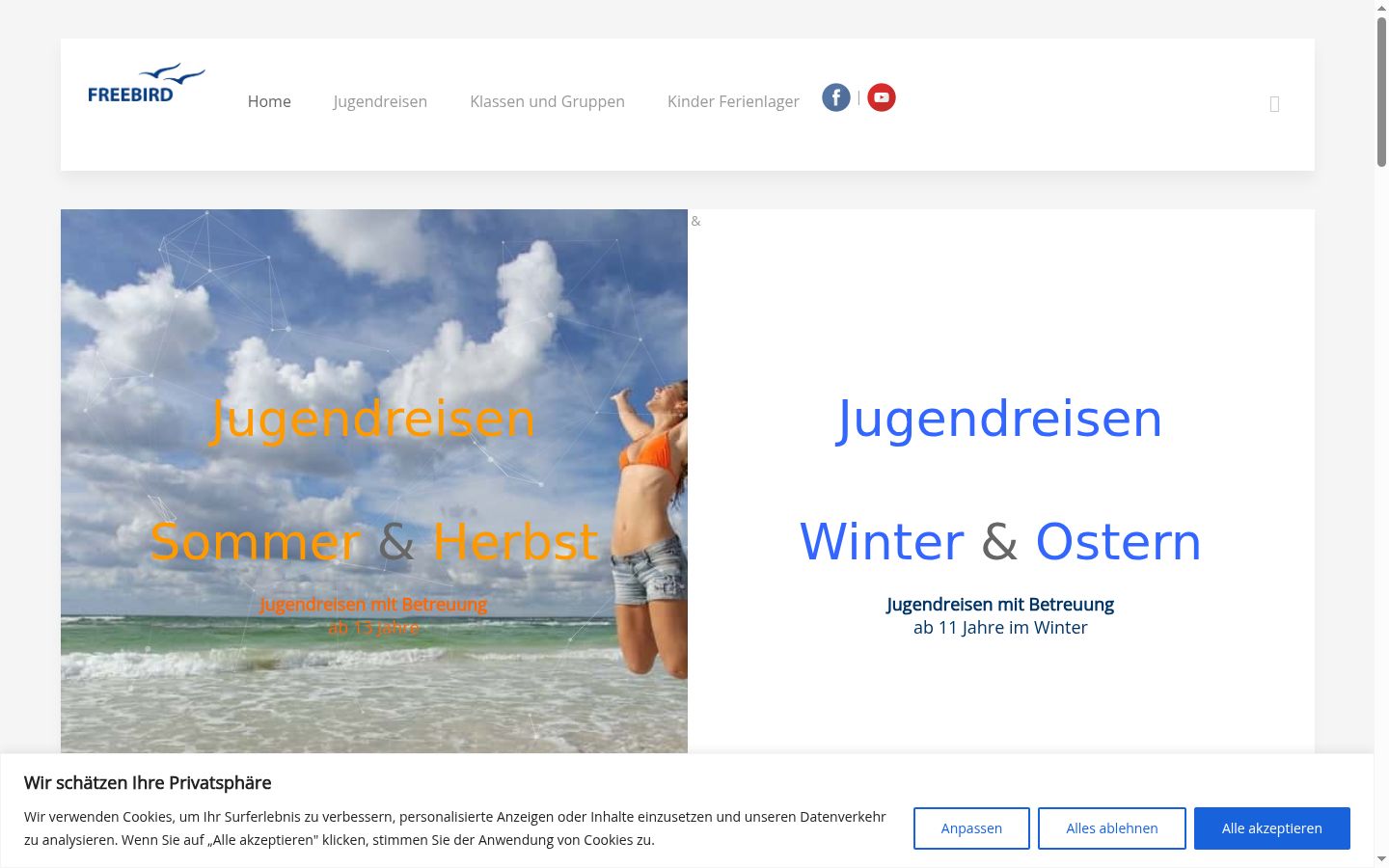 Screenshot des Einwilligungsbanners vor jeglicher Interaktion