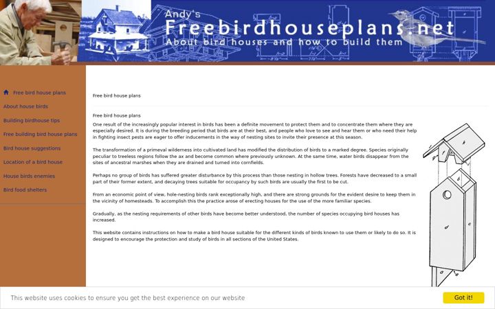 Screenshot of freebirdhouseplans.net