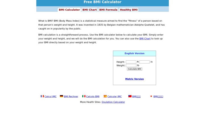 Screenshot van freebmicalculator.net