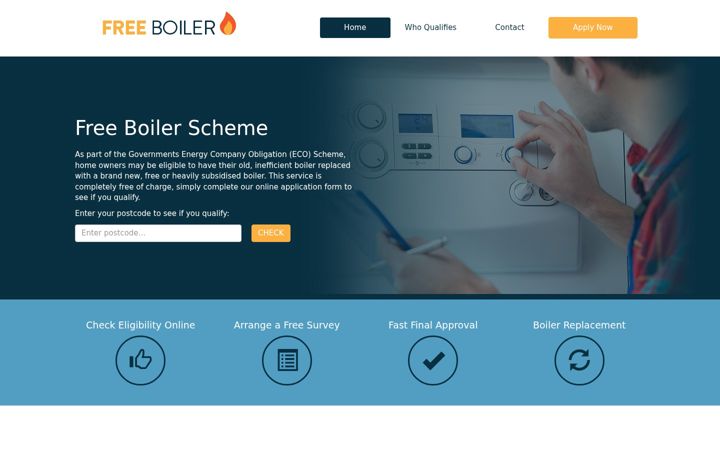 Screenshot of freeboilerscheme.co.uk