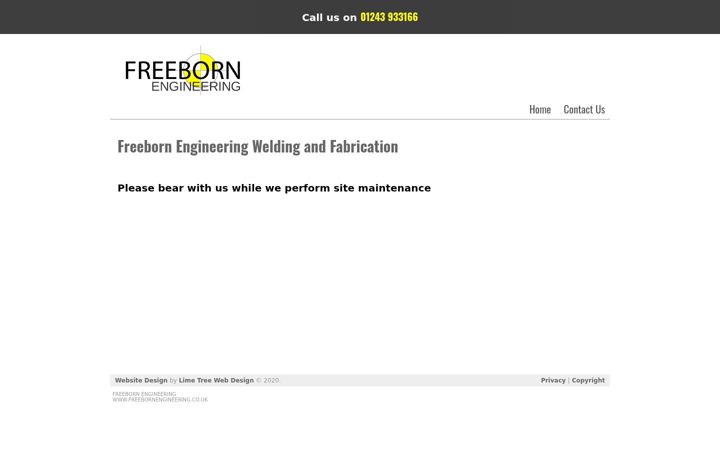 Screenshot of freebornengineering.co.uk