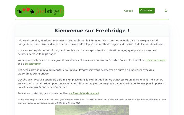 Screenshot of freebridge.fr