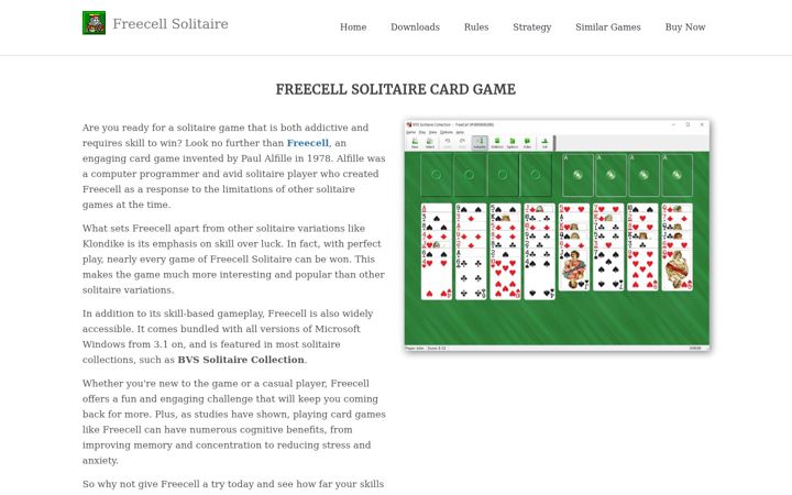 Screenshot of freecell-solitaire-download.com