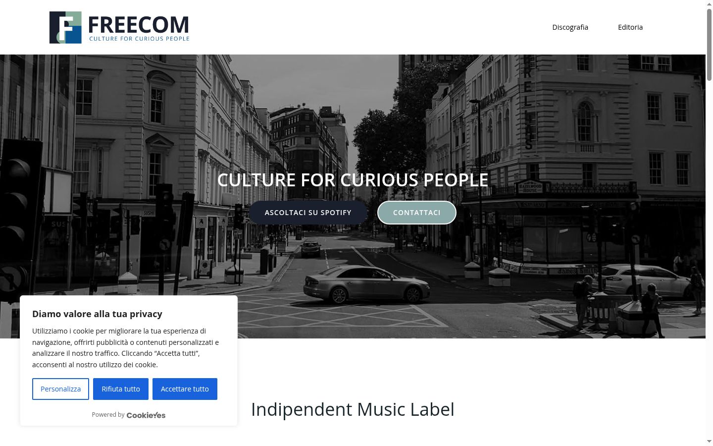 Screenshot of the consent banner shown before any interaction