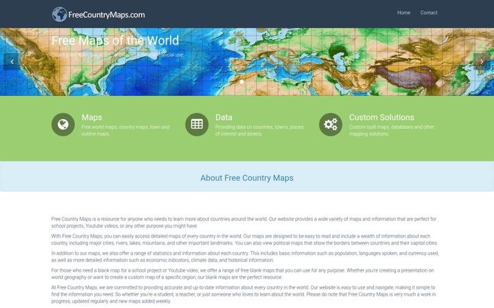 Screenshot of freecountrymaps.com
