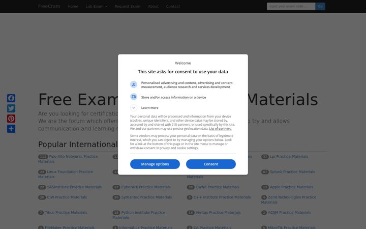 Screenshot of freecram.net