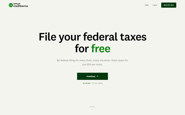 Screenshot of freecreditkarmatax.com