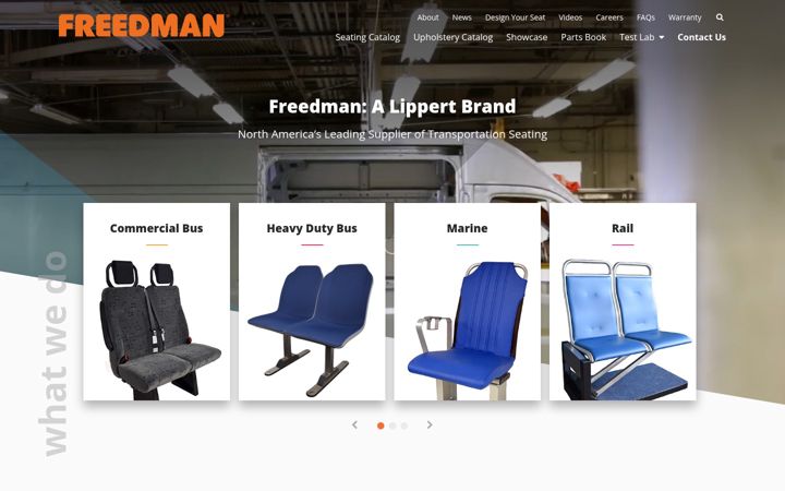Screenshot of freedmanseating.com