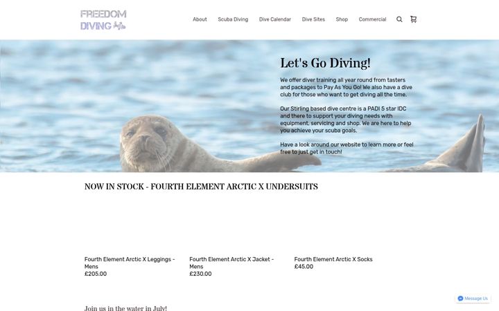 Captura de pantalla de freedom-diving.co.uk