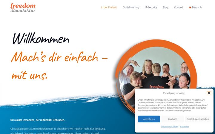 Screenshot of freedom-manufaktur.com