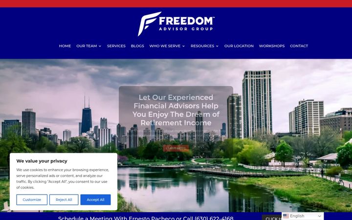 Screenshot of freedomadvisorgroup.com