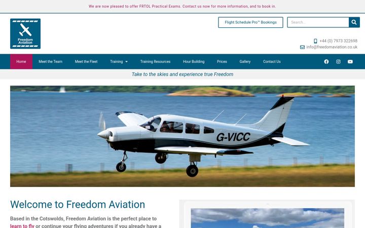 Captura de pantalla de freedomaviation.co.uk