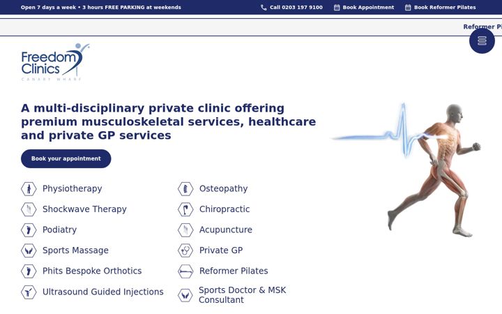 Screenshot of freedomclinics.com