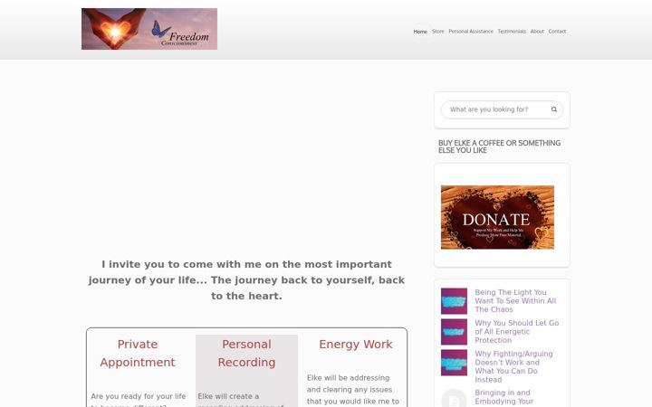Screenshot of freedomconsciousness.com