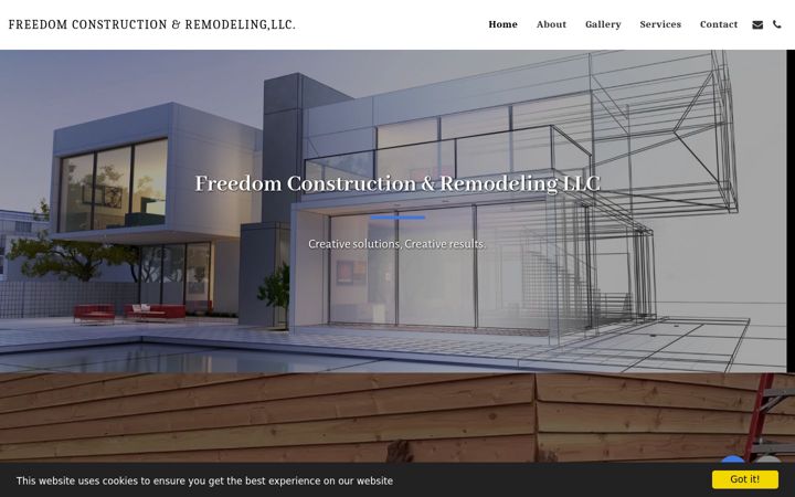 Screenshot of freedomconstremodeling.com