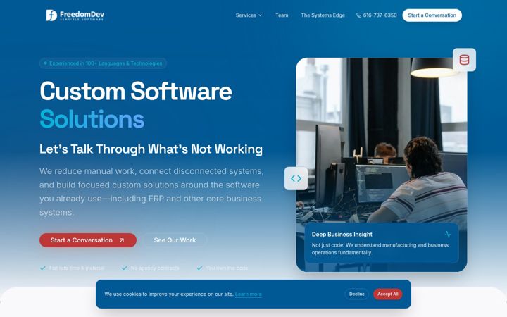 Screenshot of freedomdev.com