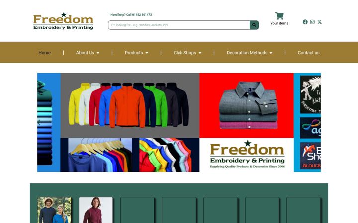 Captura de pantalla de freedomembroidery.co.uk