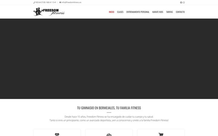 Screenshot stránky freedomfitness.es
