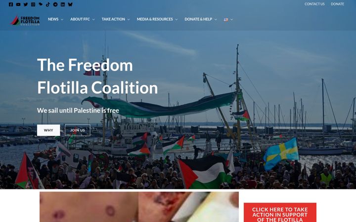 Screenshot of freedomflotilla.org