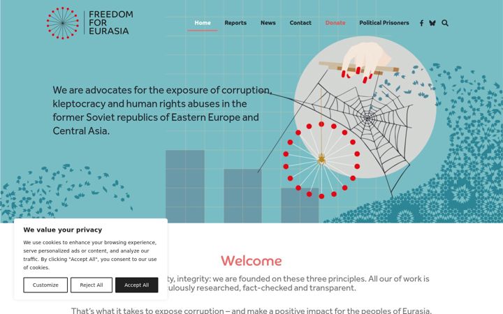 Screenshot of freedomforeurasia.org