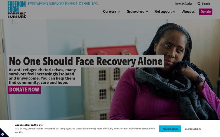 Screenshot of freedomfromtorture.org