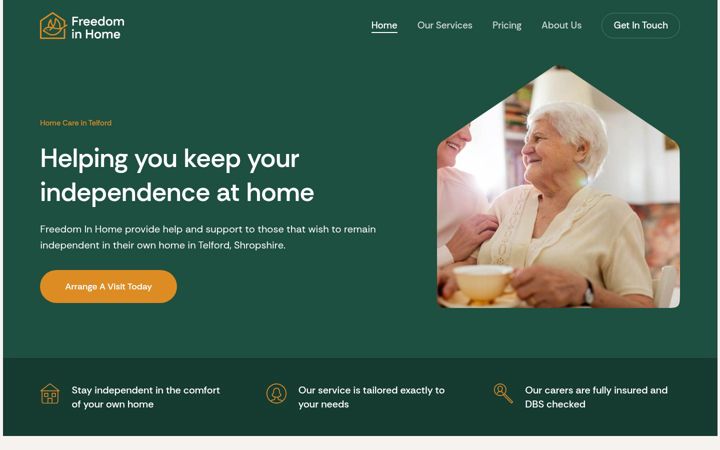 Snímek obrazovky freedominhome.uk